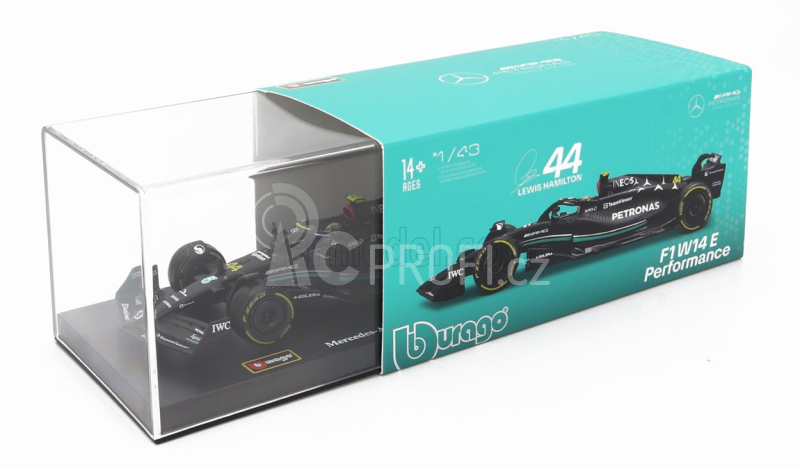 Bburago Mercedes gp F1 W14 Team Mercedes-amg Petronas F1 N 44 1:43, černá