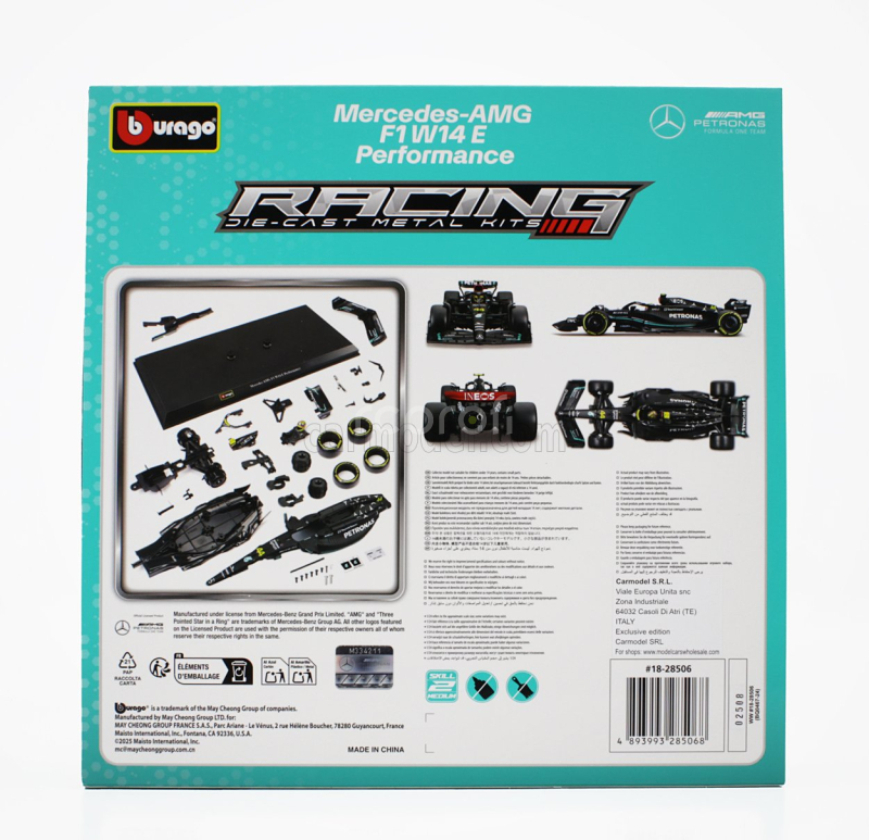Bburago Mercedes gp F1 W14 Team Mercedes-amg Petronas Formula One N 63 Season 2023 George Russell 1:24 Matt Black