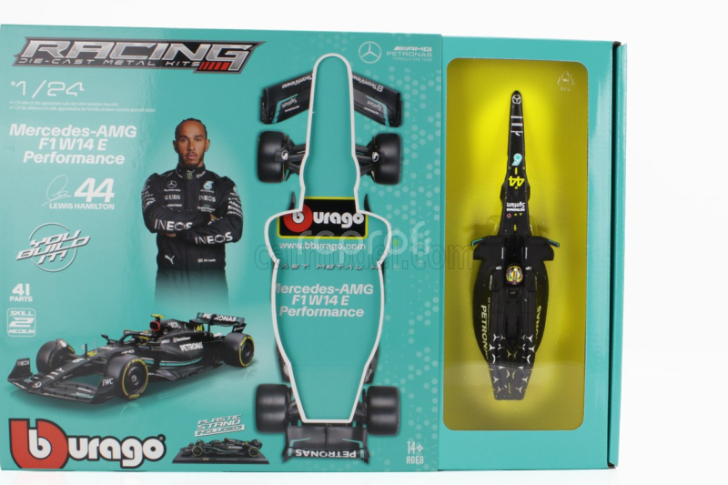 Bburago Mercedes gp F1 W14 Team Mercedes-amg Petronas Formula One N 63 Season 2023 George Russell 1:24 Matt Black