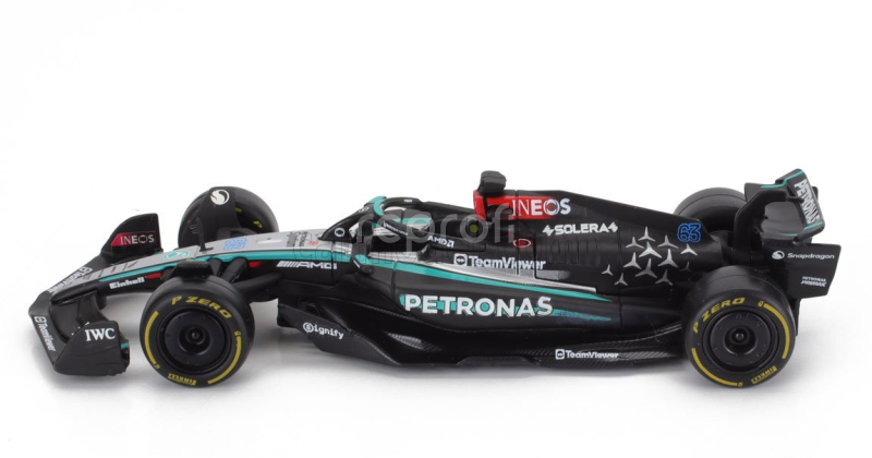 Bburago Mercedes gp F1  W15 Eq Performance Team Amg Petronas Motorsport N 63 Season 2024 George Russell 1:43 Černá Stříbrná Zelená