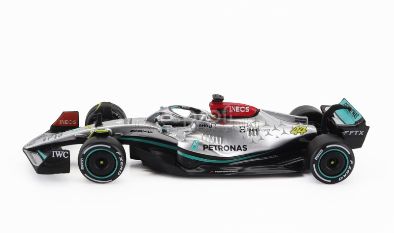 Bburago Mercedes gp Set F1  4x W14 Team Mercedes-amg Petronas Formula One N 44 Season 2023 Lewis Hamilton - N 63 Season 2023 George Russell - W13 N 44 Season 2022 Lewis Hamilton - W12 N 44 Season 2021 Lewis Hamilton 1:43 Matná Černá Stříbrná