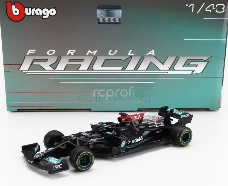 Bburago Mercedes gp Set F1  4x W14 Team Mercedes-amg Petronas Formula One N 44 Season 2023 Lewis Hamilton - N 63 Season 2023 George Russell - W13 N 44 Season 2022 Lewis Hamilton - W12 N 44 Season 2021 Lewis Hamilton 1:43 Matná Černá Stříbrná