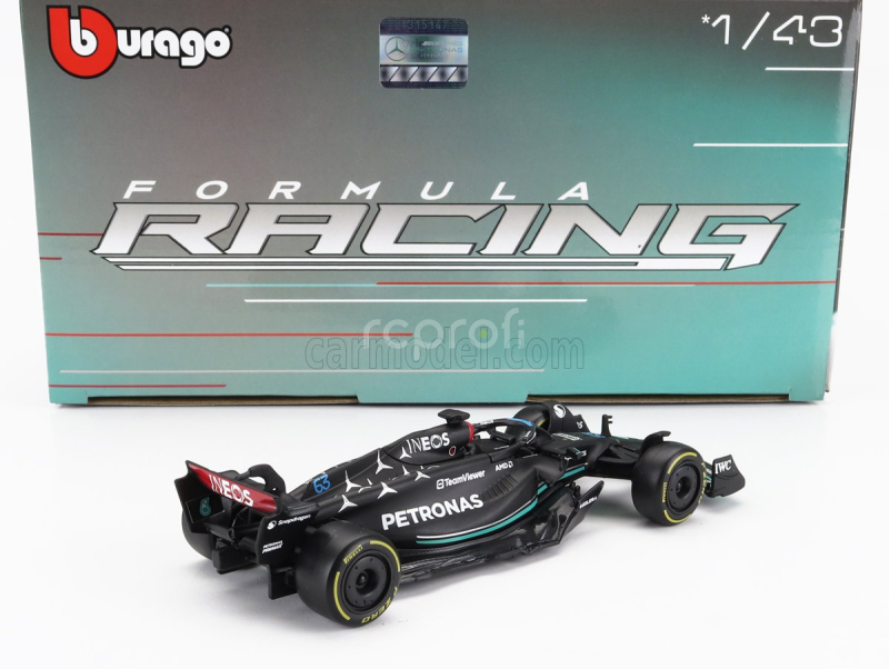 Bburago Mercedes gp Set F1  4x W14 Team Mercedes-amg Petronas Formula One N 44 Season 2023 Lewis Hamilton - N 63 Season 2023 George Russell - W13 N 44 Season 2022 Lewis Hamilton - W12 N 44 Season 2021 Lewis Hamilton 1:43 Matná Černá Stříbrná