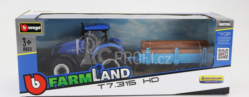 Bburago New Holland T7.315 1:32 s doplňky (sada 6ks)
