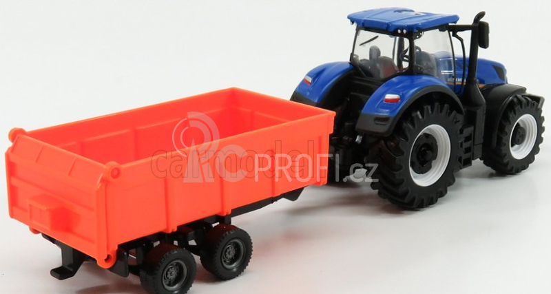 Bburago New holland T7.315 Tractor + Tipping Trailer 1:50 Modrá Červená