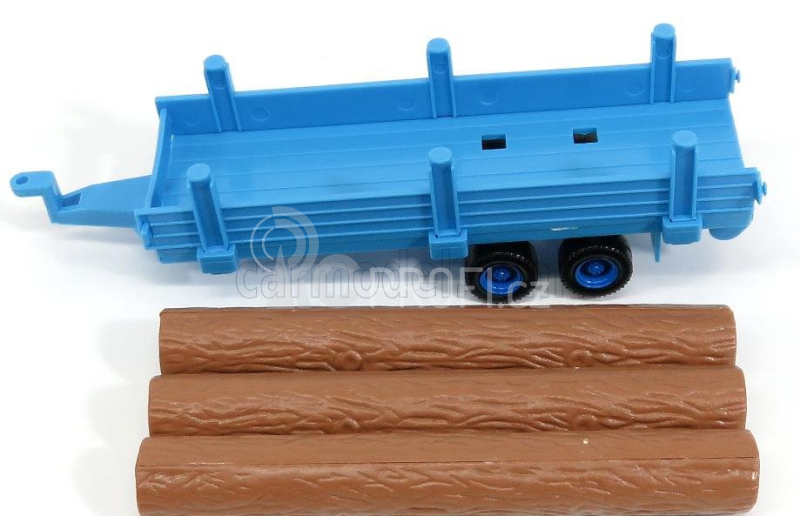 Bburago New holland T7hd Tractor With Trailer Trunk Transport - Trasporto Tronchi 1:32 Blue