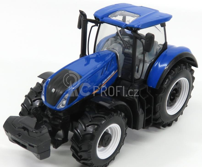 Bburago New holland T7hd Tractor With Trailer Trunk Transport - Trasporto Tronchi 1:32 Blue