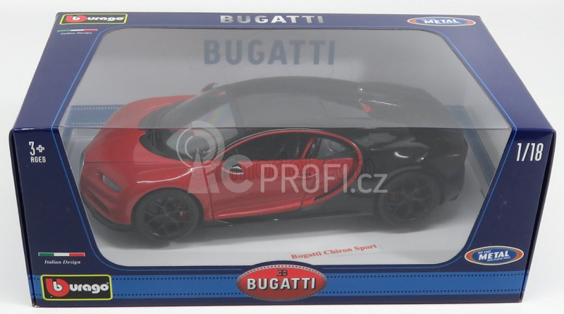 Bburago Plus Bugatti Chiron Sport 1:18 červená