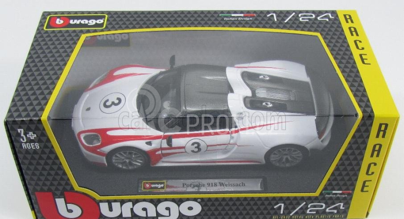 Bburago Porsche 918 Weissach 1:24 bílá