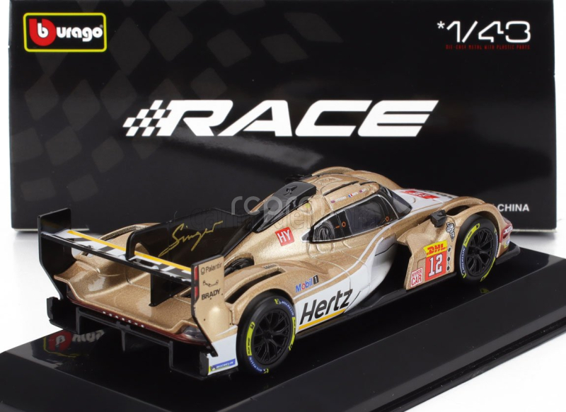 Bburago Porsche 963 9rd 4.6l Turbo V8 Team Hertz Jota N 12 24h Le Mans 2024 Will Stevens - Norman Nato - Callum Ilott 1:43 Bílé Zlato