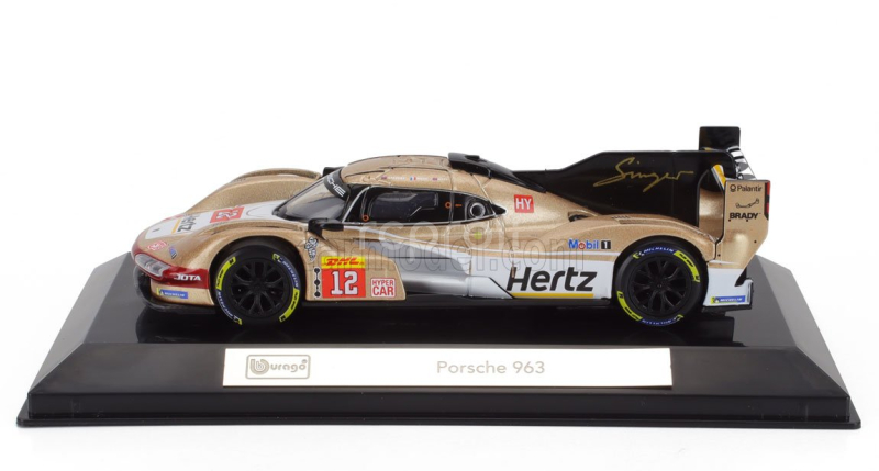 Bburago Porsche 963 9rd 4.6l Turbo V8 Team Hertz Jota N 12 24h Le Mans 2024 Will Stevens - Norman Nato - Callum Ilott 1:43 Bílé Zlato