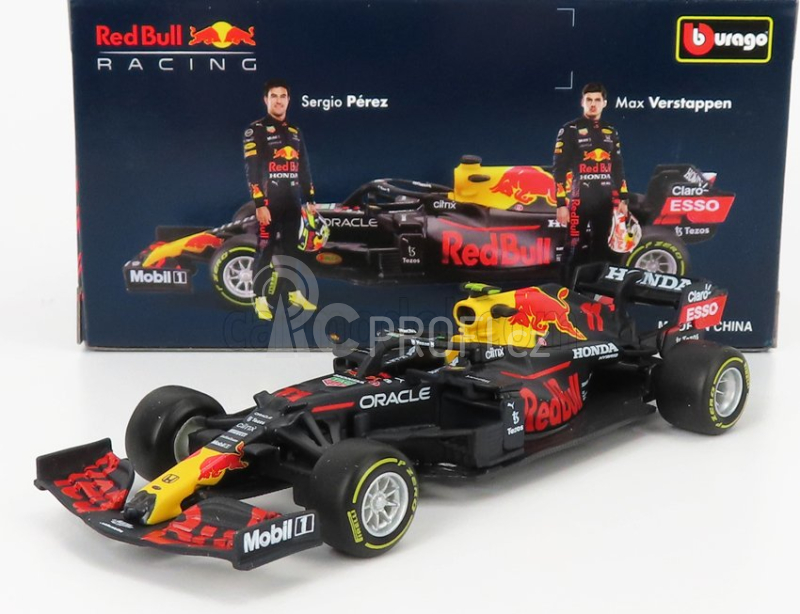 Bburago Red bull F1  Rb16b Honda Ra620h Team Aston Martin N 11 Season 2021 Sergio Perez 1:43 Matná Modrá Žlutá Červená