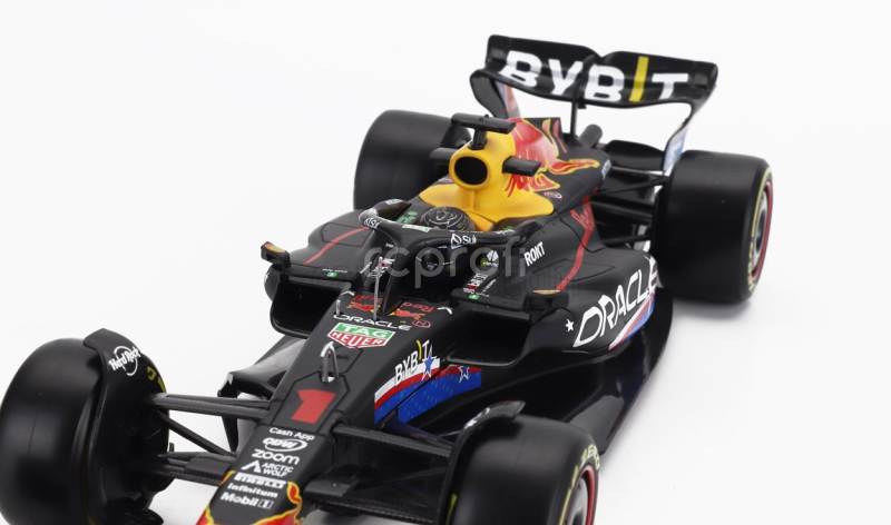 Bburago Red bull F1  Rb19 Team Oracle Red Bull Racing N 1 World Champion Winner Austin Usa Gp 2023 Max Verstappen - With Pilot And Showcase 1:24 Matt Blue