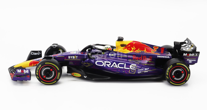Bburago Red bull F1  Rb19 Team Oracle Red Bull Racing N 1 World Champion Winner Las Vegas Usa Gp 2023 Max Verstappen 1:18 Fialová Žlutá Červená