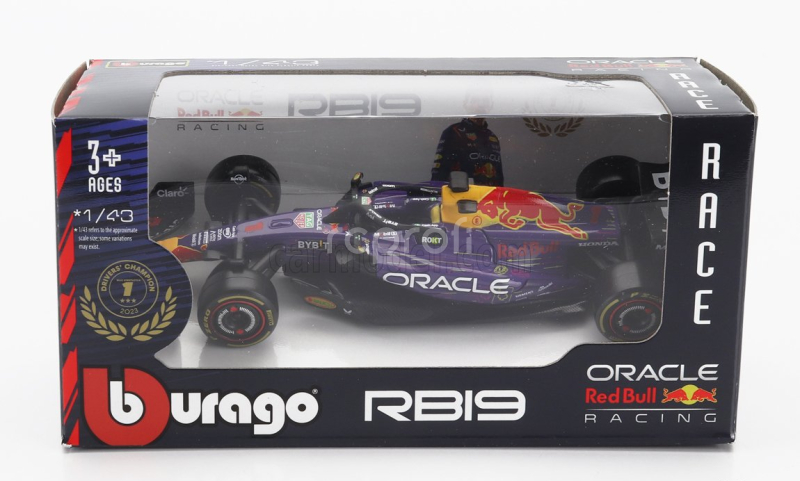 Bburago Red bull F1  Rb19 Team Oracle Red Bull Racing N 1 World Champion Winner Las Vegas Usa Gp 2023 Max Verstappen 1:43 Fialová Žlutá Červená