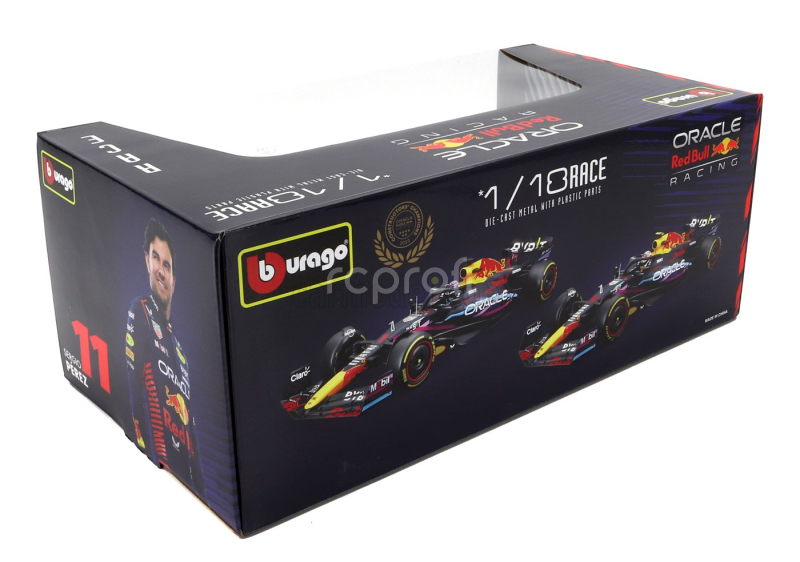 Bburago Red bull F1  Rb19 Team Oracle Red Bull Racing N 1 World Champion Winner Miami Gp 2023 Max Verstappen 1:18 Matt Blue