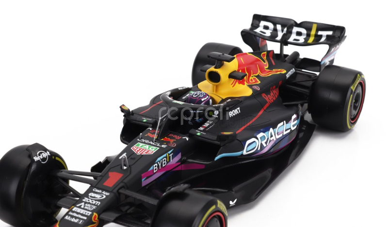 Bburago Red bull F1  Rb19 Team Oracle Red Bull Racing N 1 World Champion Winner Miami Gp 2023 Max Verstappen - With Pilot And Showcase 1:24 Matt Blue