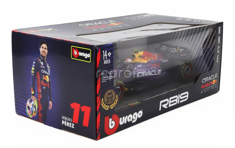 Bburago Red bull F1  Rb19 Team Oracle Red Bull Racing N 11 3rd Las Vegas Usa Gp 2023 Sergio Perez 1:18 Fialová Žlutá Červená