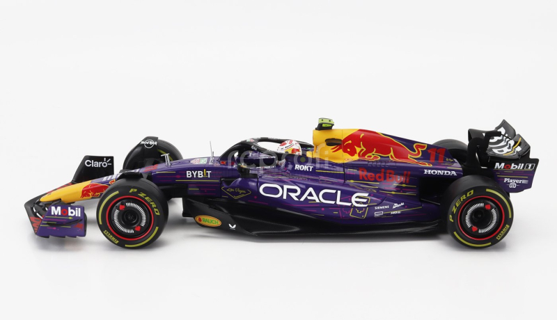 Bburago Red bull F1  Rb19 Team Oracle Red Bull Racing N 11 3rd Las Vegas Usa Gp 2023 Sergio Perez 1:18 Fialová Žlutá Červená