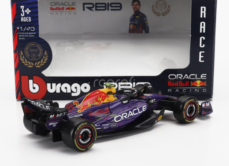 Bburago Red bull F1  Rb19 Team Oracle Red Bull Racing N 11 3rd Las Vegas Usa Gp 2023 Sergio Perez 1:43 Fialová Žlutá Červená
