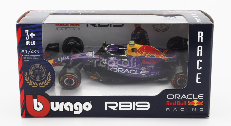 Bburago Red bull F1  Rb19 Team Oracle Red Bull Racing N 11 3rd Las Vegas Usa Gp 2023 Sergio Perez 1:43 Fialová Žlutá Červená