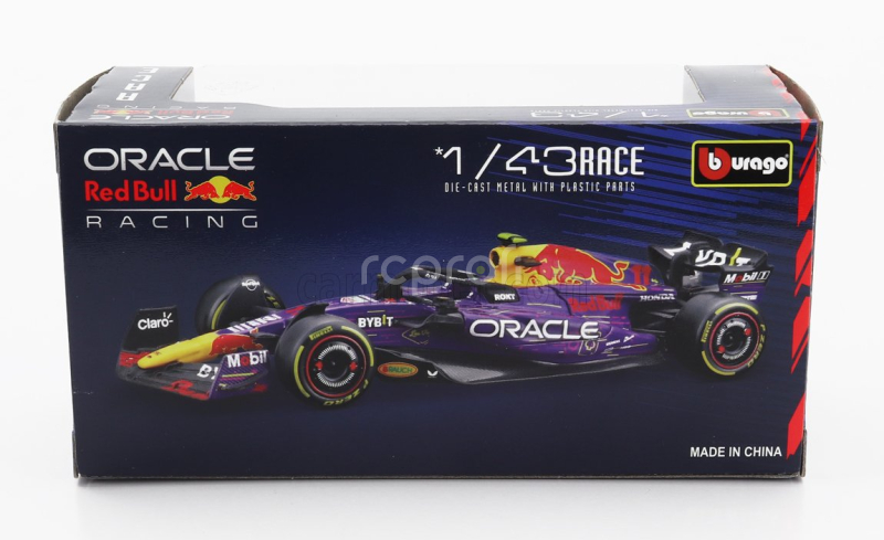 Bburago Red bull F1  Rb19 Team Oracle Red Bull Racing N 11 3rd Las Vegas Usa Gp 2023 Sergio Perez 1:43 Fialová Žlutá Červená