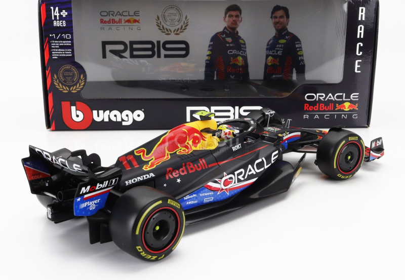 Bburago Red bull F1  Rb19 Team Oracle Red Bull Racing N 11 4th Austin Usa Gp 2023 Sergio Perez 1:18 Matt Blue