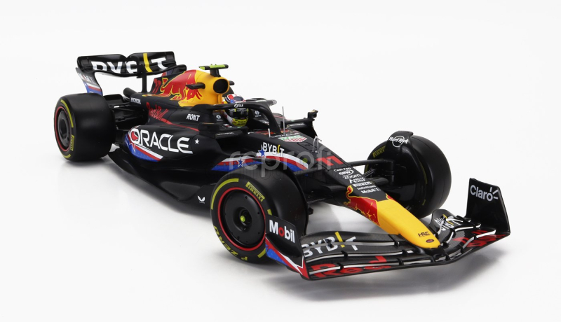 Bburago Red bull F1  Rb19 Team Oracle Red Bull Racing N 11 4th Austin Usa Gp 2023 Sergio Perez 1:18 Matt Blue