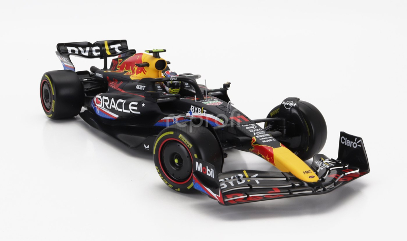 Bburago Red bull F1  Rb19 Team Oracle Red Bull Racing N 11 4th Austin Usa Gp 2023 Sergio Perez 1:18 Matt Blue