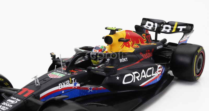 Bburago Red bull F1  Rb19 Team Oracle Red Bull Racing N 11 4th Austin Usa Gp 2023 Sergio Perez 1:18 Matt Blue