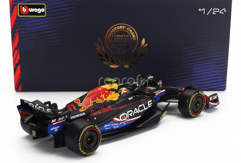 Bburago Red bull F1  Rb19 Team Oracle Red Bull Racing N 11 4th Austin Usa Gp 2023 Sergio Perez - With Pilot And Showcase 1:24 Matt Blue