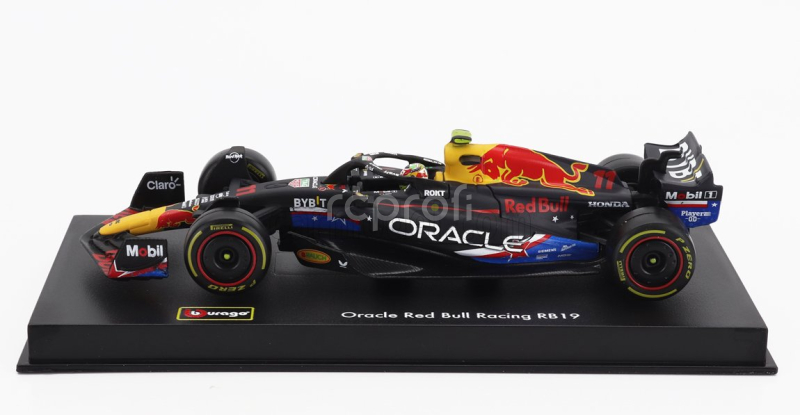 Bburago Red bull F1  Rb19 Team Oracle Red Bull Racing N 11 4th Austin Usa Gp 2023 Sergio Perez - With Pilot And Showcase 1:43 Matt Blue