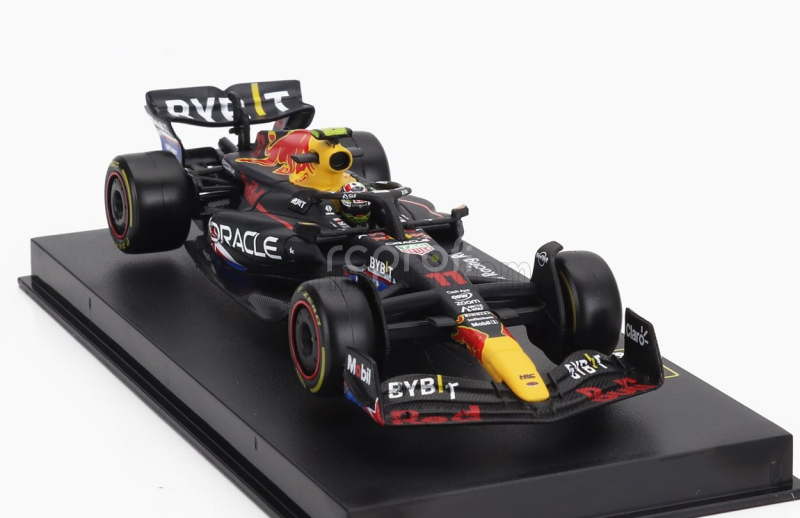 Bburago Red bull F1  Rb19 Team Oracle Red Bull Racing N 11 4th Austin Usa Gp 2023 Sergio Perez - With Pilot And Showcase 1:43 Matt Blue