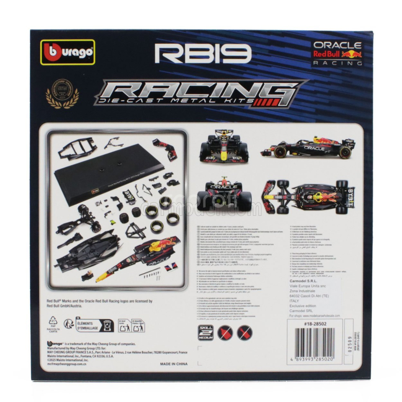 Bburago Red bull F1  Rb19 Team Oracle Red Bull Racing N 11 Season 2023 Sergio Perez 1:24 Matná Modrá Žlutá Červená