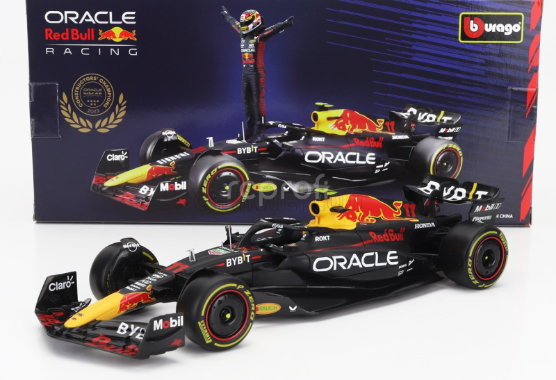 Bburago Red bull F1  Rb19 Team Oracle Red Bull Racing N 11 Season 2023 Sergio Perez 1:24 Matná Modrá Žlutá Červená