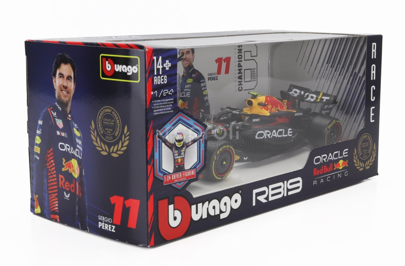Bburago Red bull F1  Rb19 Team Oracle Red Bull Racing N 11 Season 2023 Sergio Perez 1:24 Matná Modrá Žlutá Červená