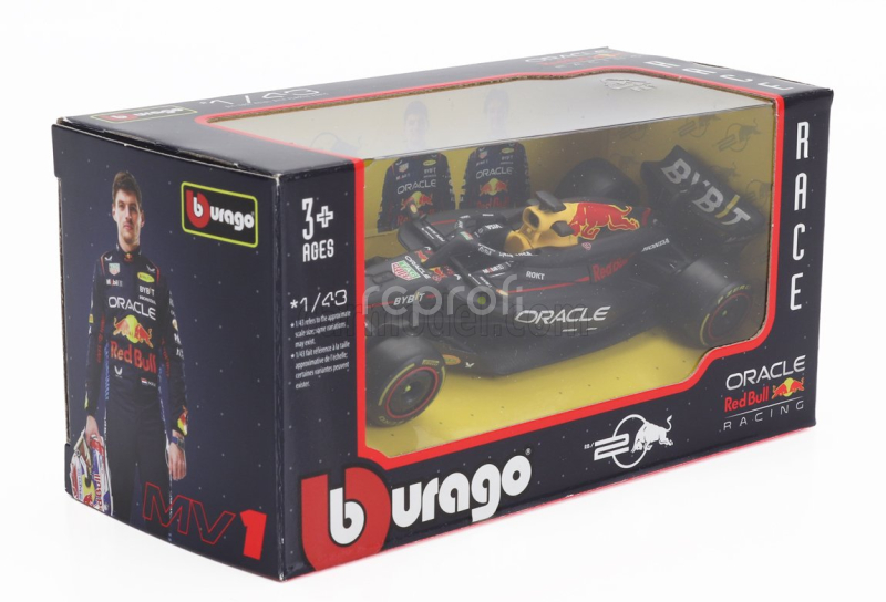 Bburago Red bull F1  Rb20 Team Oracle Red Bull Racing N 1 World Champion Season 2024 Max Verstappen 1:43 Modrá Žlutá Červená