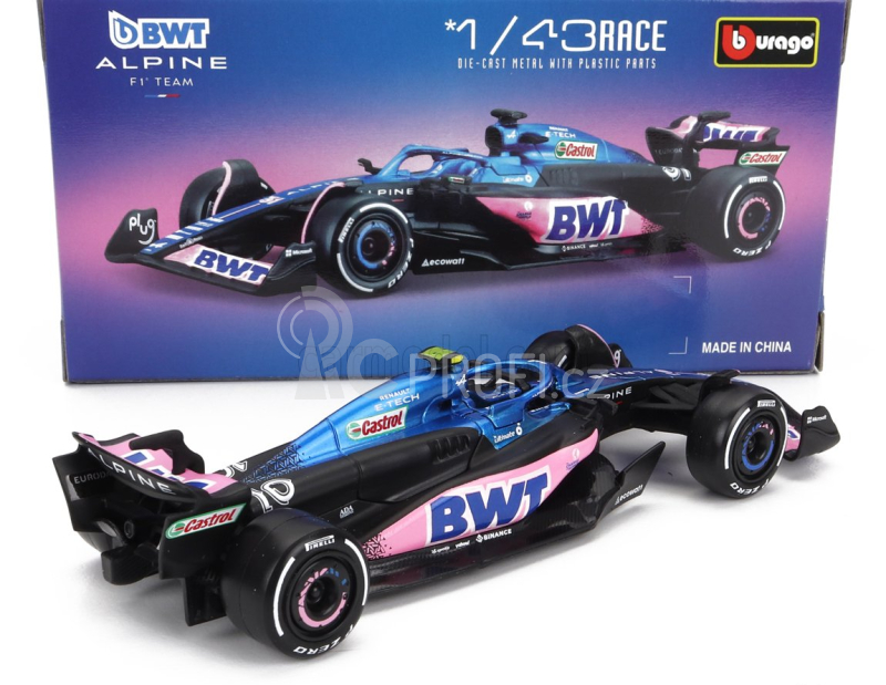 Bburago Renault F1  A523 Team Bwt Alpine F1 N 10 Season 2023 Pierre Gasly 1:43 Modrá Černá Růžová
