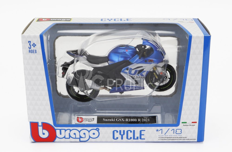 Bburago Suzuki Gsx-r1000 R 2021 1:18 Modrá Stříbrná