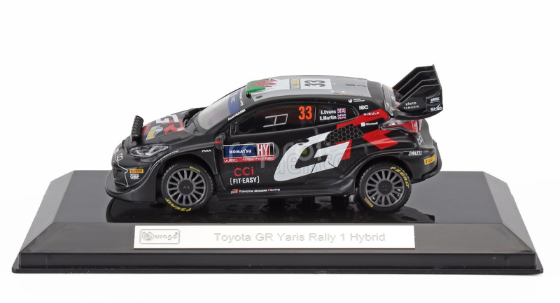 Bburago Toyota Yaris Gr Rally1 Team Gazoo Racing Wrt (night Version) N 33 Rally 2024 Elfyn Evans - Scott Martin 1:43 Black
