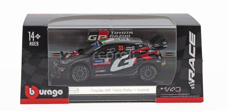Bburago Toyota Yaris Gr Rally1 Team Gazoo Racing Wrt (night Version) N 33 Rally 2024 Elfyn Evans - Scott Martin 1:43 Black