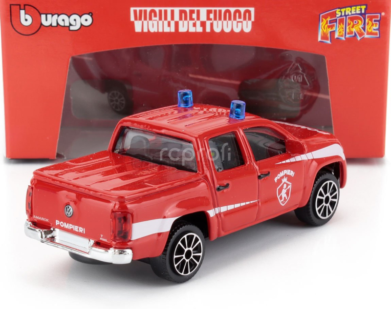 Bburago Volkswagen Amarok Pick-up Vigili Del Fuoco 2019 1:43 Červená Bílá