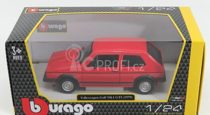 Bburago Volkswagen Golf MK1 GTI 1:24 červená