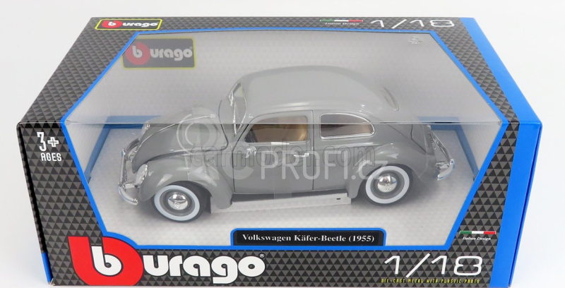 Bburago Volkswagen Käfer-Beetle 1955 1:18 stříbrná