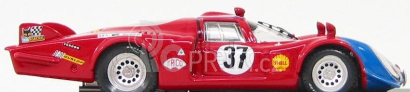 Best-model Alfa romeo 33.2 Coupe N 37 Le Mans 1968 Pilette - Slotemaket 1:43 Červená Modrá