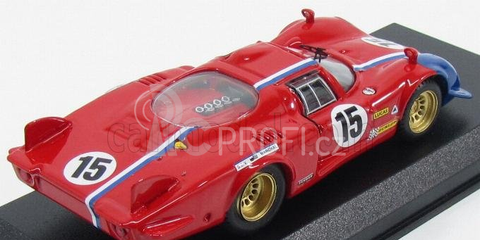 Best-model Alfa romeo 33.2 Lm N 15 Test 24h Le Mans 1969 Pilette - Slotemaker 1:43 Červená Modrá