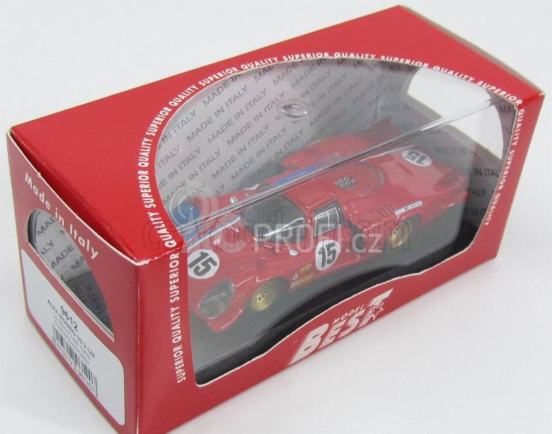 Best-model Alfa romeo 33.2 Lm N 15 Test 24h Le Mans 1969 Pilette - Slotemaker 1:43 Červená Modrá