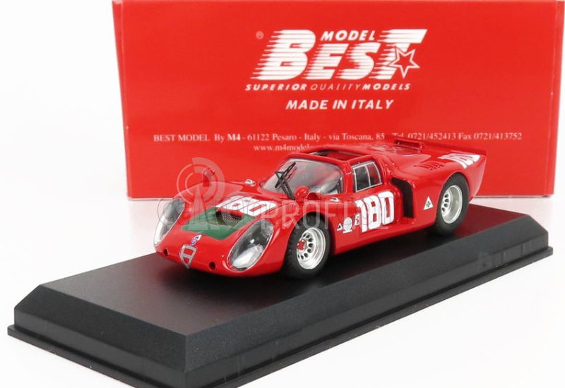 Best-model Alfa romeo 33.2 N 180 Targa Florio 1969 I.galli - N.giunti 1:43 Red