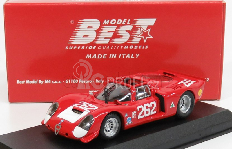 Best-model Alfa romeo 33.2 N 262 Targa Florio 1969 Vaccarella - De Adamich 1:43 Red