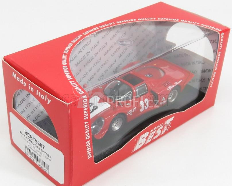 Best-model Alfa romeo 33.2 N 33 Winner 3h Rio De Janeiro 1969 C.pace 1:43 Červená Bílá